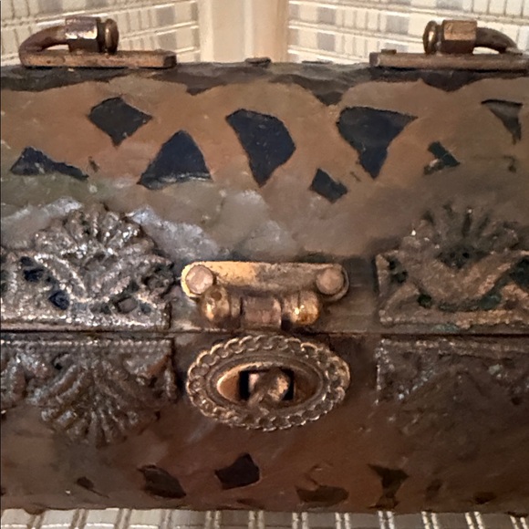 Vintage 1960s Rare Saks Fifth Ave Copper Metal Lucite Purse - Picture 4 of 5